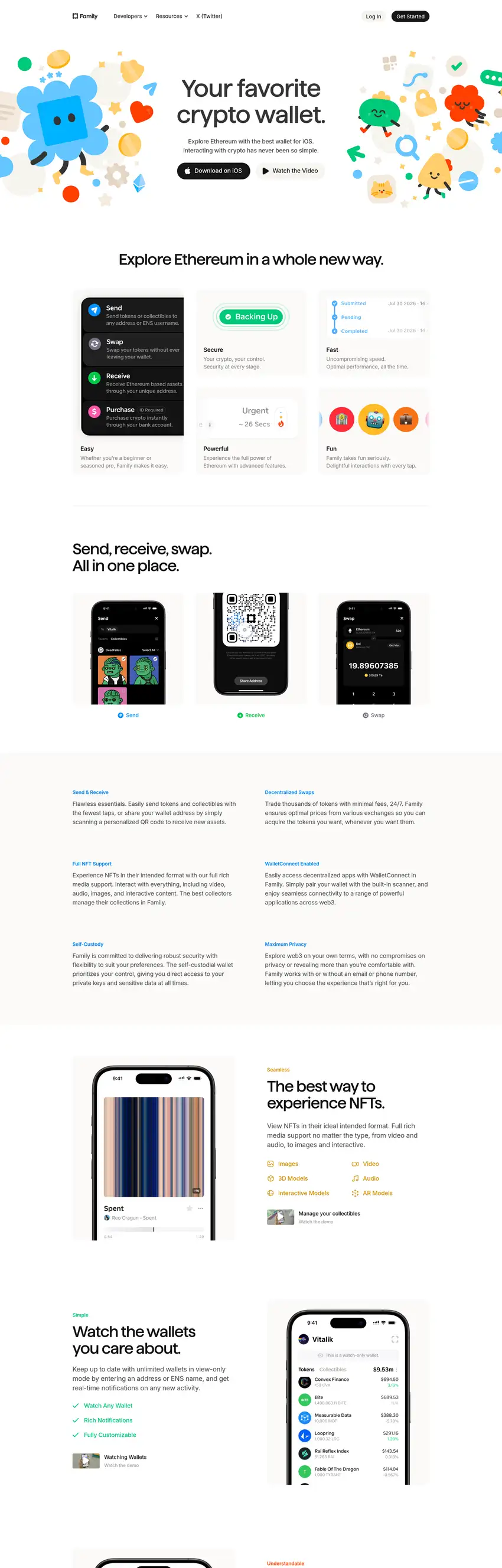 Screenshot of Family's website