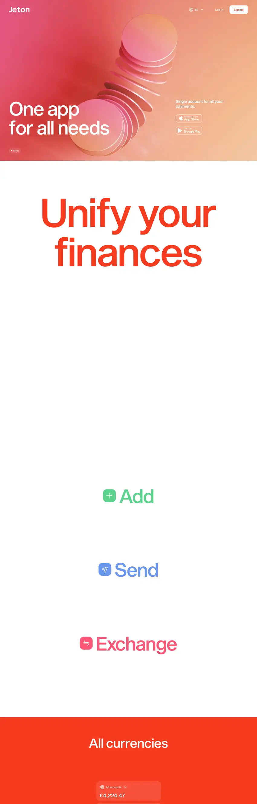 Screenshot of Jeton's website