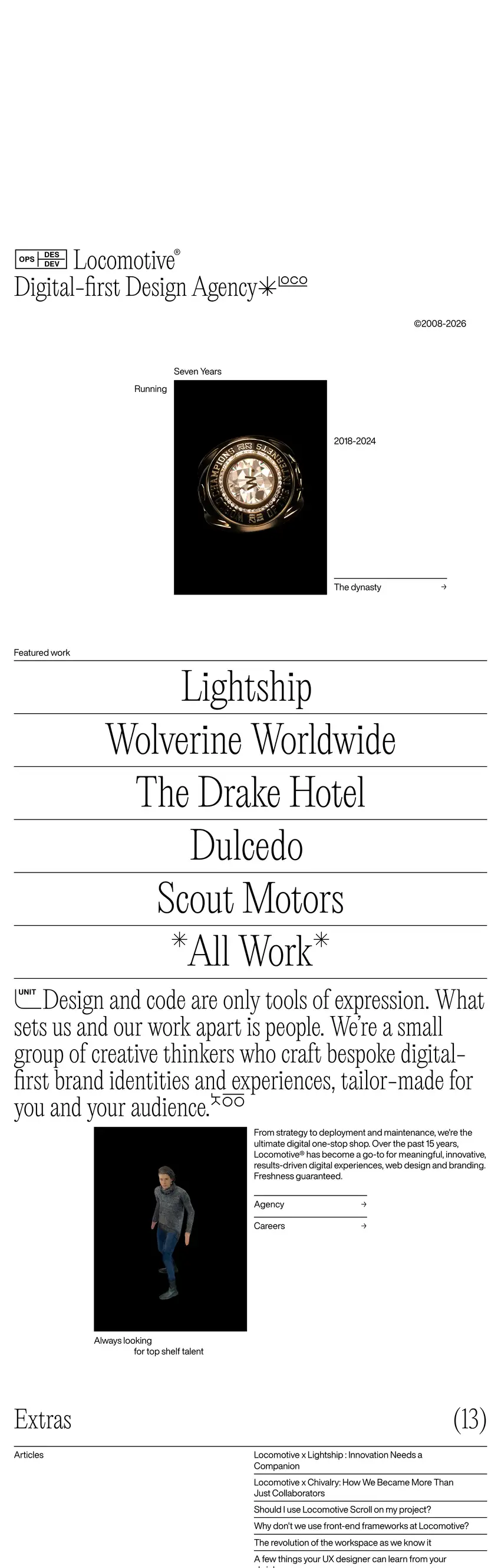 Screenshot of Locomotive's website
