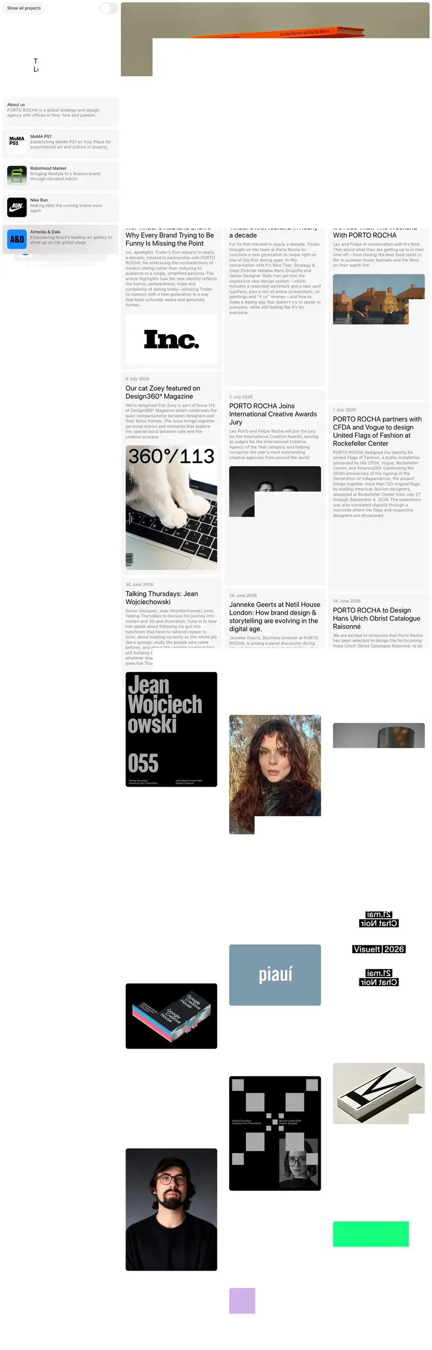 Screenshot of Porto Rocha's website