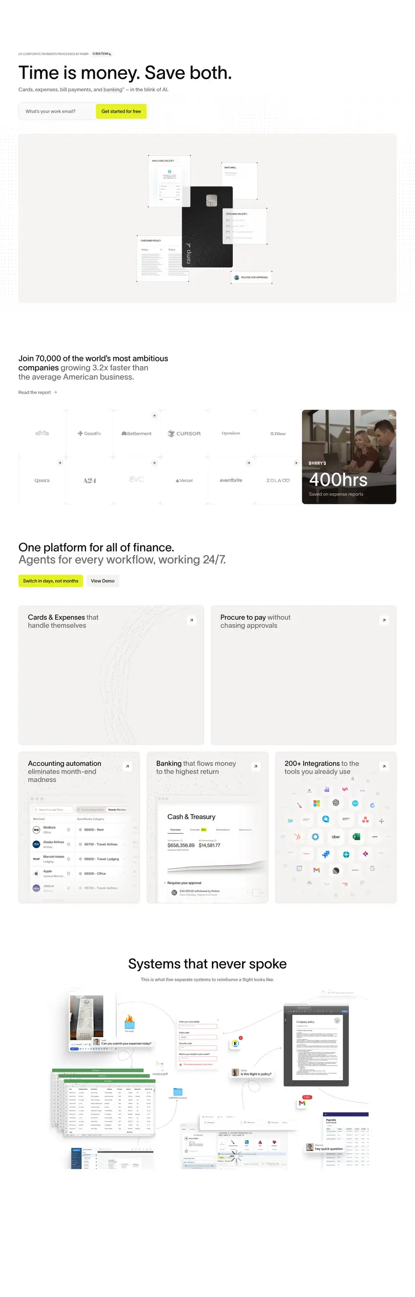 Screenshot of Ramp's website